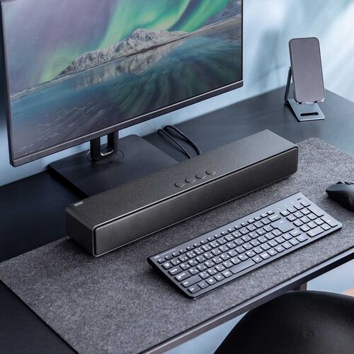 サウンドバー（テレビ用・コンパクト・ARC対応・HDMI接続・リモコン付・スリムスピーカー・Bluetooth・光デジタル・有線）