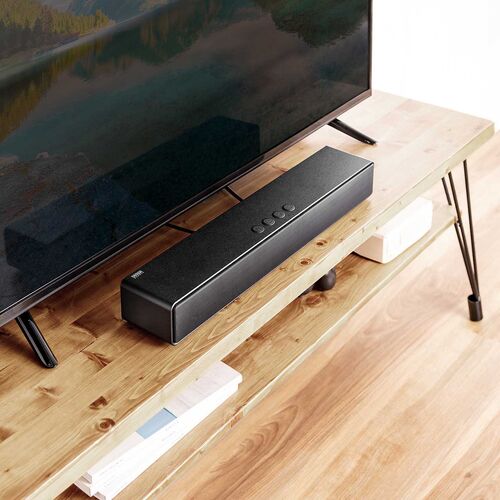 サウンドバー（テレビ用・コンパクト・ARC対応・HDMI接続・リモコン付・スリムスピーカー・Bluetooth・光デジタル・有線）