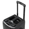イベントスピーカー（拡声器・マイク2本・ポータブルPAスピーカー・120W・ワイヤレスマイク・バッテリー・AC電源・キャスター搭載・講演・イベント・LED搭載）