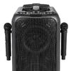 イベントスピーカー（拡声器・マイク2本・ポータブルPAスピーカー・120W・ワイヤレスマイク・バッテリー・AC電源・キャスター搭載・講演・イベント・LED搭載）