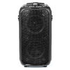 イベントスピーカー（拡声器・マイク2本・ポータブルPAスピーカー・120W・ワイヤレスマイク・バッテリー・AC電源・キャスター搭載・講演・イベント・LED搭載）