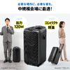 イベントスピーカー（拡声器・マイク2本・ポータブルPAスピーカー・120W・ワイヤレスマイク・バッテリー・AC電源・キャスター搭載・講演・イベント・LED搭載）