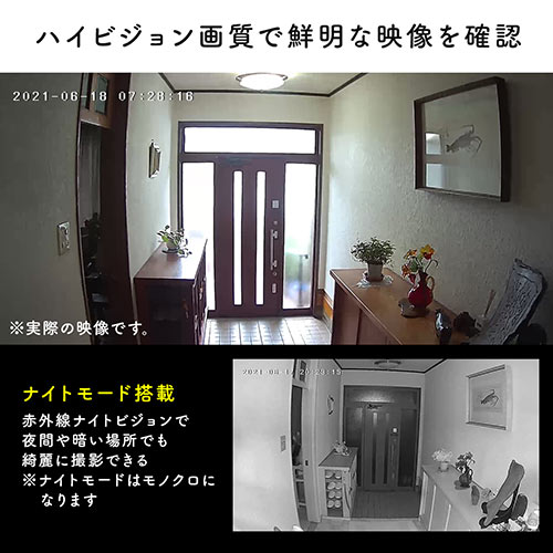 ネットワークカメラ（Wi-Fi・無線・ベビーモニター・ペットカメラ・見守り・防犯・屋内カメラ・夜間撮影・動体検知・相互音声会話・SDカード録画・スマホ通知）