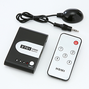 HDMI切替機（HDMIセレクター・3回路切替・リモコン付き） EZ4-SW007