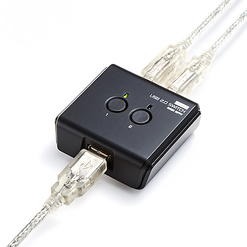 USB切替器（ 2台・２：１・手動切替・USB2.0・プリンタ・外付けHDD・ワイヤレスキーボード・マウス）
