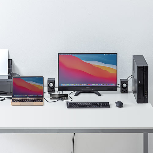 パソコン切替器 （ドッキングステーション・2台切替・USB Type-C