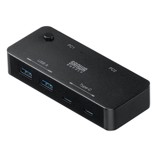 USB切替器（2系統4ポート・USB A/Type C対応・ケーブル付属・5Gbps）