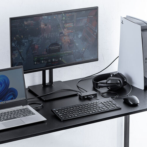 USB切替器（2系統4ポート・USB A/Type C対応・ケーブル付属・5Gbps）