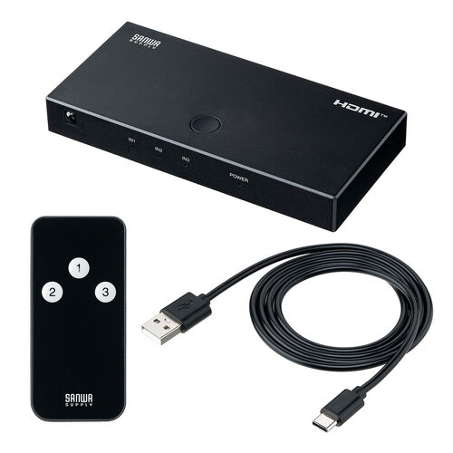 HDMI切替器（3入力1出力・HDMIスイッチ・リモコン操作対応・4K/60Hz・HDR対応・テレビ・モニター・ゲーム機・映像機器用）