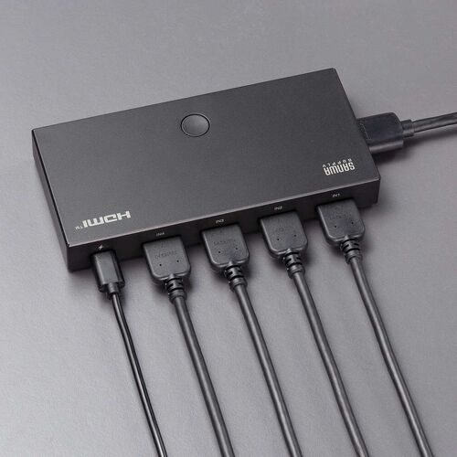 HDMI切替器（4入力1出力・リモコン操作対応・4K/60Hz・HDR対応・HDMIセレクター・テレビ・モニター・ゲーム機・パソコン用）