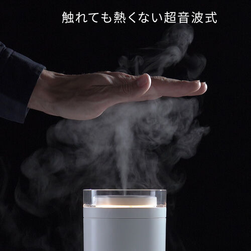 加湿器（卓上・超音波式・大容量・500ml・10時間連続運転・USB給電・Type-C・静音・小型・LEDライト・オフィス・デスク・車載・寝室・おすすめ・ホワイト） TOY047W
