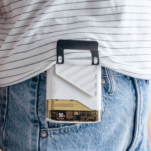 ベルトファン｜腰掛け・首かけ・卓上対応・USB充電・小型・強力