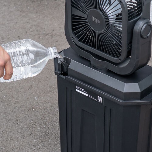 ミストファン 扇風機 10L 自動首振り コードレス USB Type-C 充電式 20000mAh キャンプ 現場 強力送風 リモコン ブラック