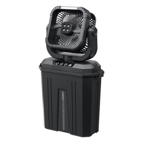 ミストファン 扇風機 10L 自動首振り コードレス USB Type-C 充電式 20000mAh キャンプ 現場 強力送風 リモコン ブラック