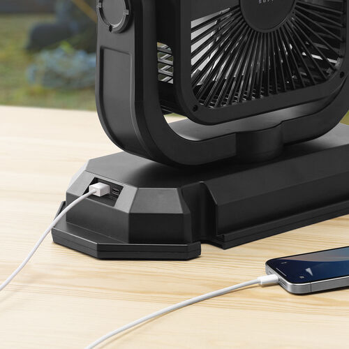 ミストファン 扇風機 10L 自動首振り コードレス USB Type-C 充電式 20000mAh キャンプ 現場 強力送風 リモコン ブラック