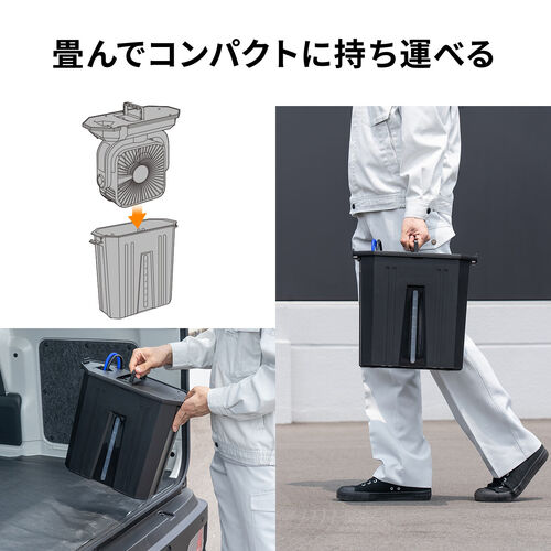 ミストファン 扇風機 10L 自動首振り コードレス USB Type-C 充電式 20000mAh キャンプ 現場 強力送風 リモコン ブラック