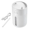 加湿器（卓上・超音波式・上部給水・バッテリー式・USB充電・400ml・水漏れ防止・タイマー付き・静音・小型・LEDライト・オフィス・寝室・上から給水・ホワイト）