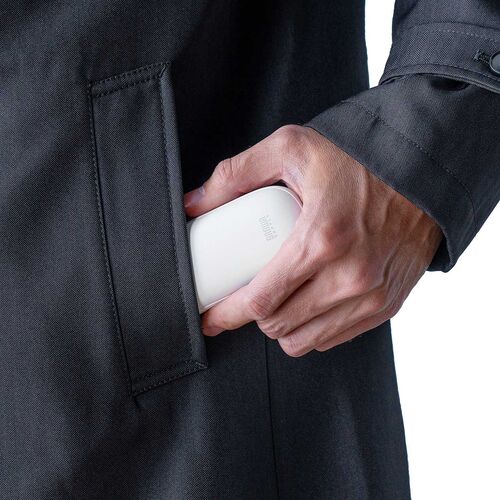 充電式カイロ（安全設計・ハンドウォーマー・3段階温度調整・USB-C充電・急速発熱・電気カイロ・最大5.5時間連続発熱・コンパクト・小型・ホワイト）