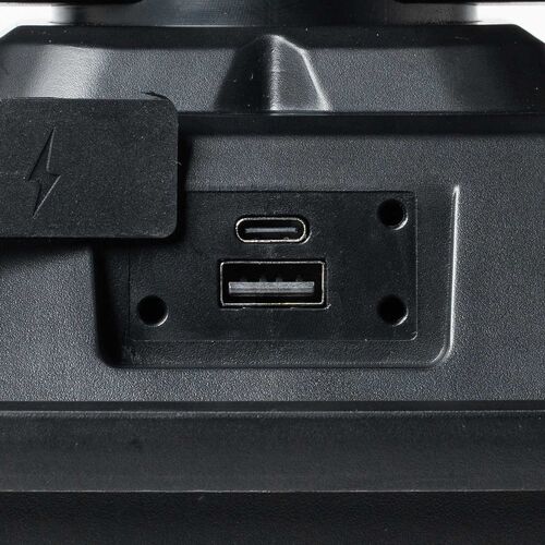 ミストファン（ノズル噴射式・扇風機・8L・自動首振り・コードレス・USB Type-C・充電式・キャスター付・キャンプ・現場・強力送風・リモコン・ブラック）