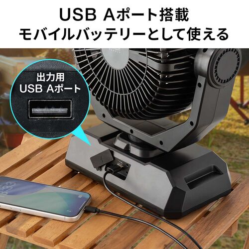 ミストファン（ノズル噴射式・扇風機・8L・自動首振り・コードレス・USB Type-C・充電式・キャスター付・キャンプ・現場・強力送風・リモコン・ブラック）