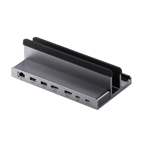 ドッキングステーション（USBハブ・タイプCハブ・スタンド一体型・クラムシェル・ノートパソコンスタンド・HDMI・２画面出力・4K/60Hz・PD100W・有線LAN） VGA018 サンワサプライ