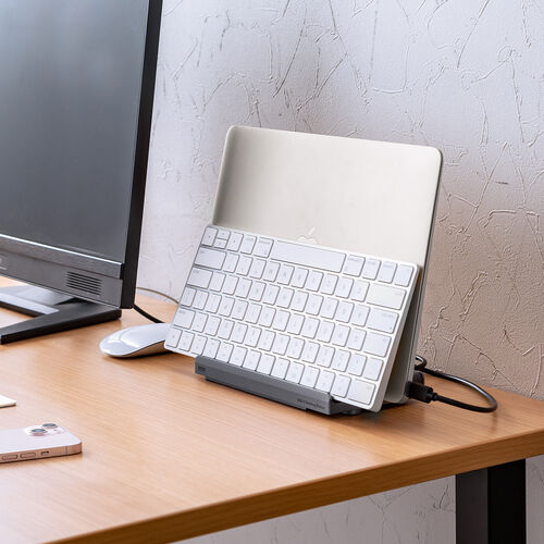 ドッキングステーション（USBハブ・タイプCハブ・スタンド一体型・クラムシェル・ノートパソコンスタンド・HDMI・２画面出力・4K/60Hz・PD100W・有線LAN） VGA018 サンワサプライ