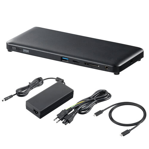 ドッキングステーション（USBハブ・タイプCハブ・HDMI・4K/60Hz対応・3画面出力対応・DisplayPort・PD100W・有線LAN・専用AC付属・薄型） VGA020