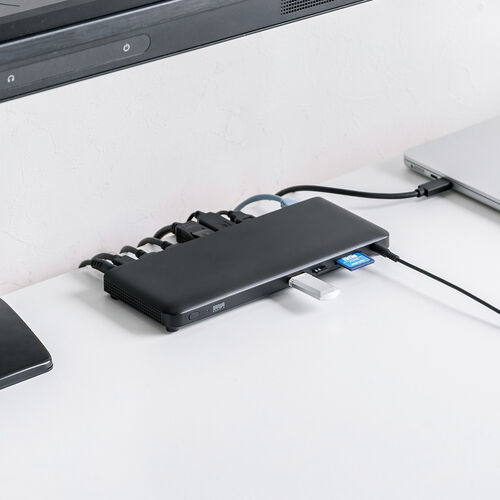 ドッキングステーション（USBハブ・タイプCハブ・HDMI・4K/60Hz対応・3画面出力対応・DisplayPort・PD100W・有線LAN・専用AC付属・薄型） VGA020
