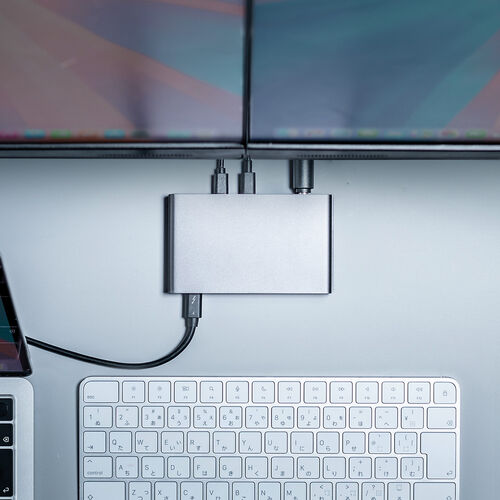 Thunderbolt4 ドッキングステーション（2画面出力・TB4×3ポート・85W・PD充電・TB4ケーブル付き・40Gbps・4K/60Hz×2画面・USB A）