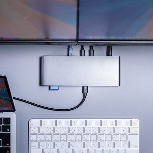 Thunderbolt4 ドッキングステーション（2画面出力・TB4×2ポート・HDMI×1・96W・PD充電・TB4ケーブル付き・40Gbps・4K/60Hz×2画面・USB A ×4）