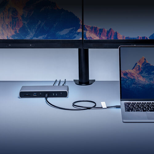 Thunderbolt4 ドッキングステーション（2画面出力・TB4×2ポート・HDMI×1・96W・PD充電・TB4ケーブル付き・40Gbps・4K/60Hz×2画面・USB A ×4）