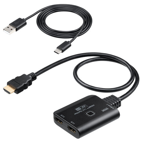 HDMI分配器（4K/60Hz/HDR対応・ダウンスケーラー搭載・2分配）