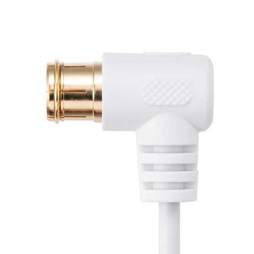 アンテナケーブル（極細・10m・4K対応・8K対応・S-2.5C-FB・片側L字・ねじ式・アンテナコード・同軸ケーブル・ホワイト）