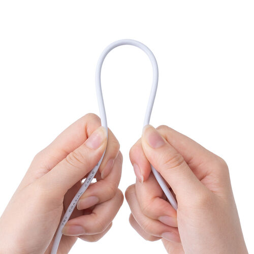 アンテナケーブル（極細・3m・4K対応・8K対応・S-2.5C-FB・片側L字・ねじ式・アンテナコード・同軸ケーブル・ホワイト）