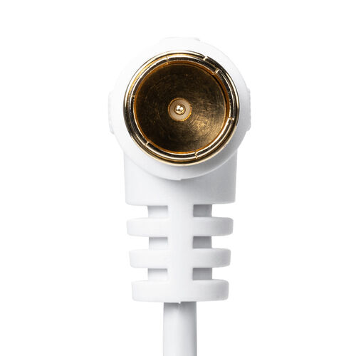 アンテナケーブル（極細・3m・4K対応・8K対応・S-2.5C-FB・片側L字・ねじ式・アンテナコード・同軸ケーブル・ホワイト）