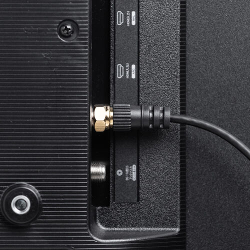 アンテナケーブル（極細・5m・4K対応・8K対応・黒色・S2.5C・片側L字・アンテナコード・ブラック）