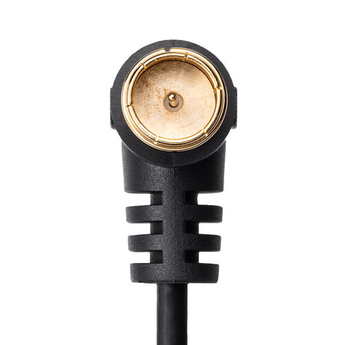 アンテナケーブル（極細・5m・4K対応・8K対応・黒色・S2.5C・片側L字・アンテナコード・ブラック）