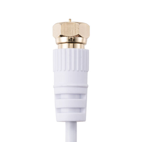 アンテナケーブル（極細・5m・4K対応・8K対応・S-2.5C-FB・片側L字・ねじ式・アンテナコード・同軸ケーブル・ホワイト）