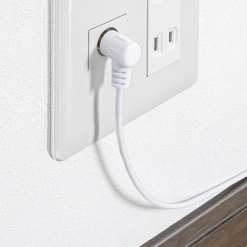 アンテナケーブル（極細・5m・4K対応・8K対応・S-2.5C-FB・片側L字・ねじ式・アンテナコード・同軸ケーブル・ホワイト）