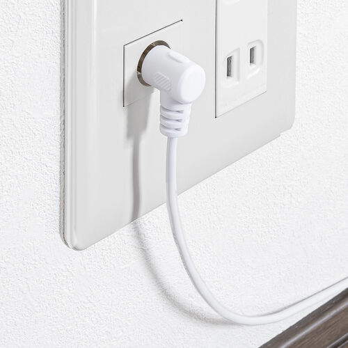 アンテナケーブル（極細・4K対応・8K対応・S2.5C・片側L字・ねじ式・アンテナコード・7m・ホワイト）