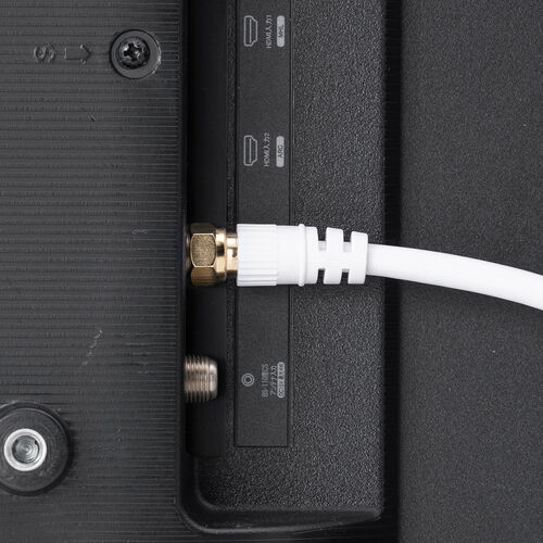 アンテナケーブル（15m・4K対応・8K対応・S-4C-FB・片側L字・ねじ式・アンテナコード・同軸ケーブル・ホワイト）