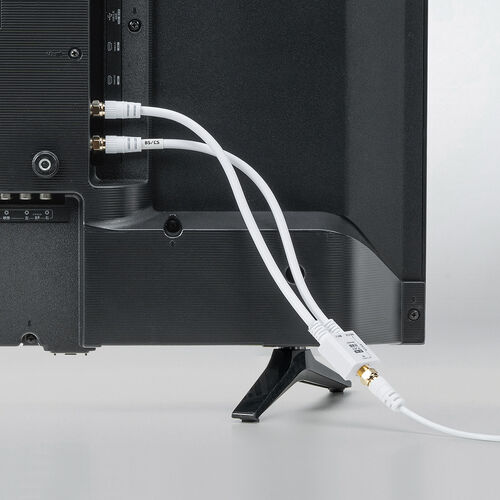 アンテナ分波器（4K対応・8K対応・地デジ対応・BS/CS対応・一体型・20cm・ホワイト・ねじ式コネクタ）