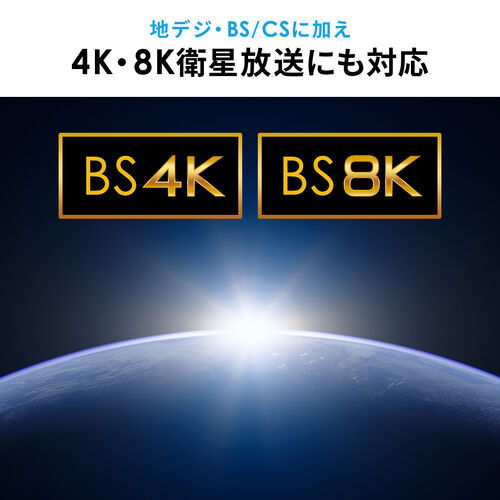 アンテナ分波器（4K対応・8K対応・地デジ対応・BS/CS対応・一体型・20cm・ホワイト・ねじ式コネクタ）