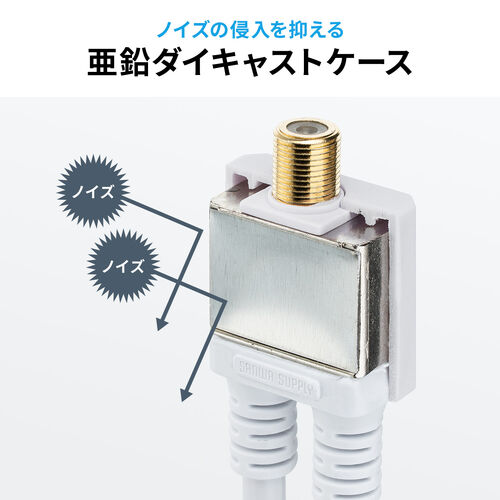 アンテナ分波器（4K対応・8K対応・地デジ対応・BS/CS対応・一体型・20cm・ホワイト・ねじ式コネクタ）