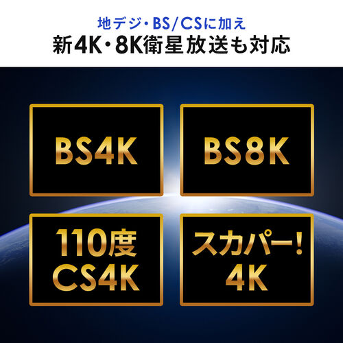 アンテナ分配器（4K対応・8K対応・BS/CS/地デジ/CATV対応・2分配器・出力ケーブル付き・ケーブル長1m）