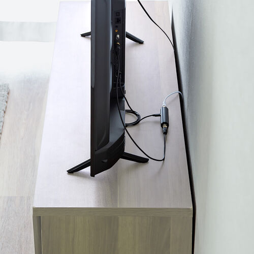 アンテナブースター（地デジ専用・USB給電・室内設置・小型・卓上型・簡単設置・アンテナケーブル付属・ノイズ改善）