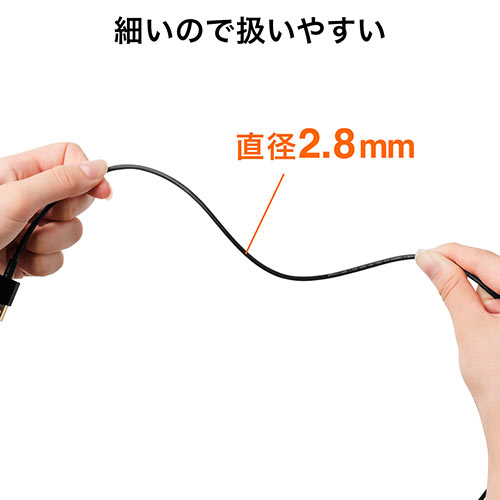 HDMIケーブル（スリム・ケーブル直径約2.8mm・Ver1.4規格認証品・4K/30Hz・PS4・XboxOne・1.5m）