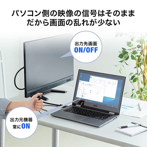 HDMIケーブル（出力切替手元スイッチ付・切替ケーブル・5m・4K対応）