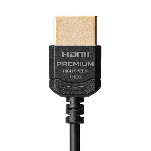 HDMIケーブル（プレミアムHDMI・スーパースリムタイプ・スリムコネクタ・ケーブル直径約3.2mm・Premium HDMI認証取得品・4K/60Hz・18Gbps・HDR対応・1.5m）