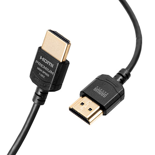 HDMIケーブル（プレミアムHDMI・スーパースリムタイプ・スリムコネクタ・ケーブル直径約3.2mm・Premium HDMI認証取得品・4K/60Hz・18Gbps・HDR対応・1.8m）